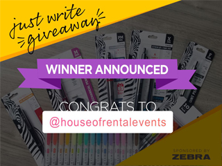 Winner Announced: Just Write Giveaway